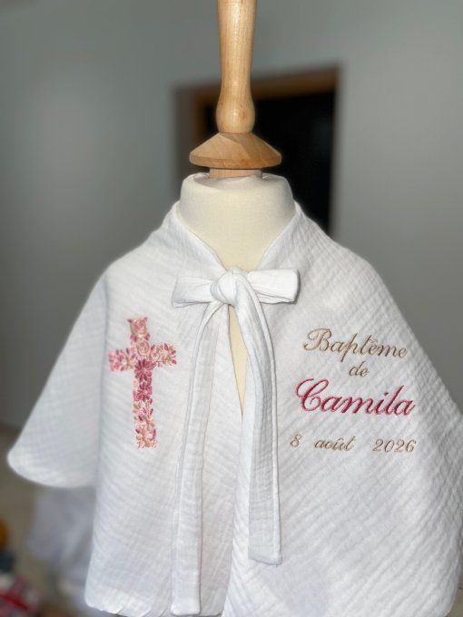 Cape de Baptême à fleurs - Copie