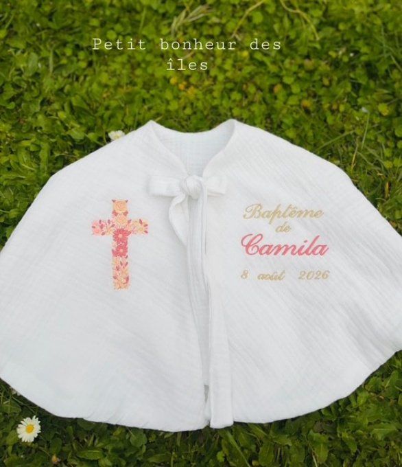 Cape de Baptême à fleurs - Copie