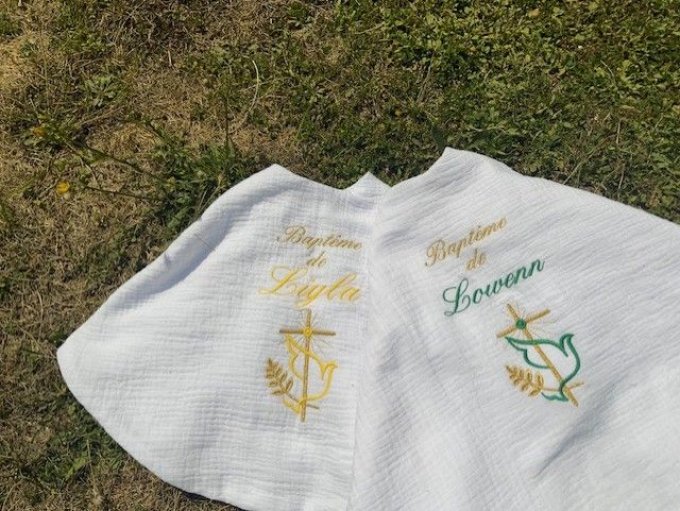 Cape de baptême motif complete (sur demande)