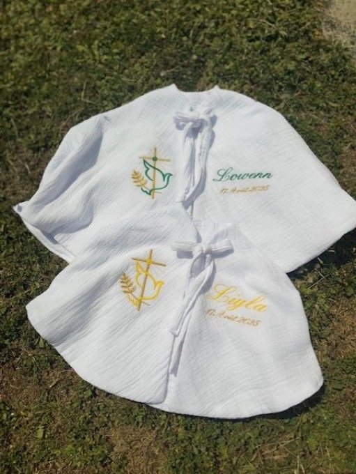 Cape de baptême motif complete (sur demande)