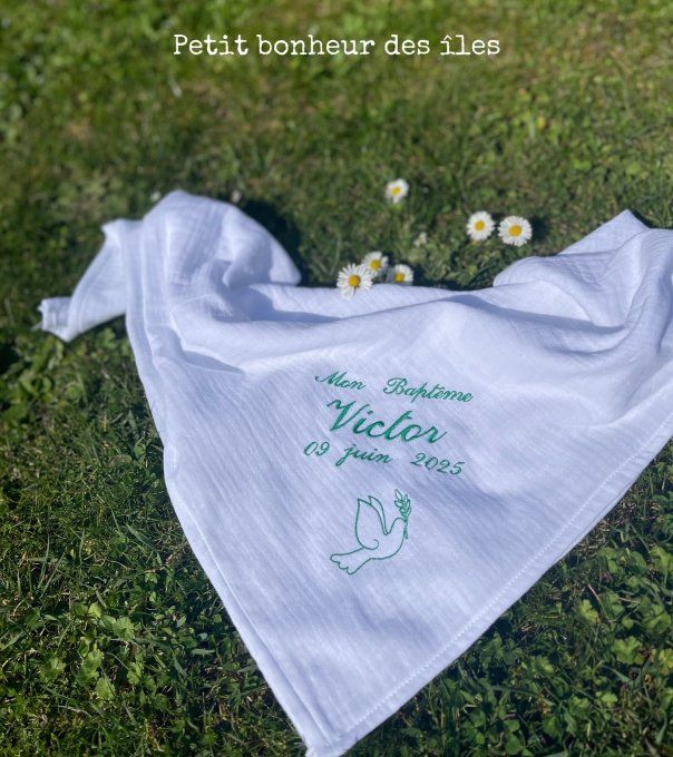 Lange de baptême colombe