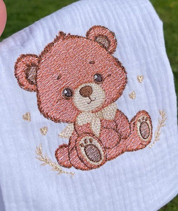 Echarpe ourson en double gaze 